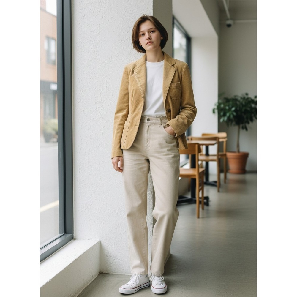 Vtg Ralph Lauren Sport Corduroy Blazer Tan Jacket 14 - Picture 3 of 10